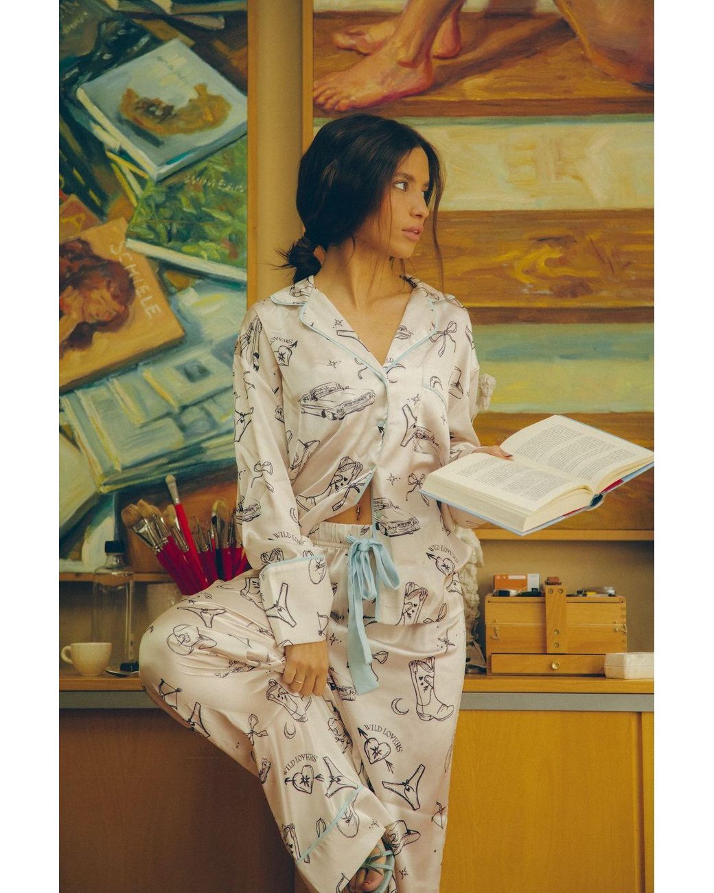 Wild Lovers White Tia Pyjama Shirt