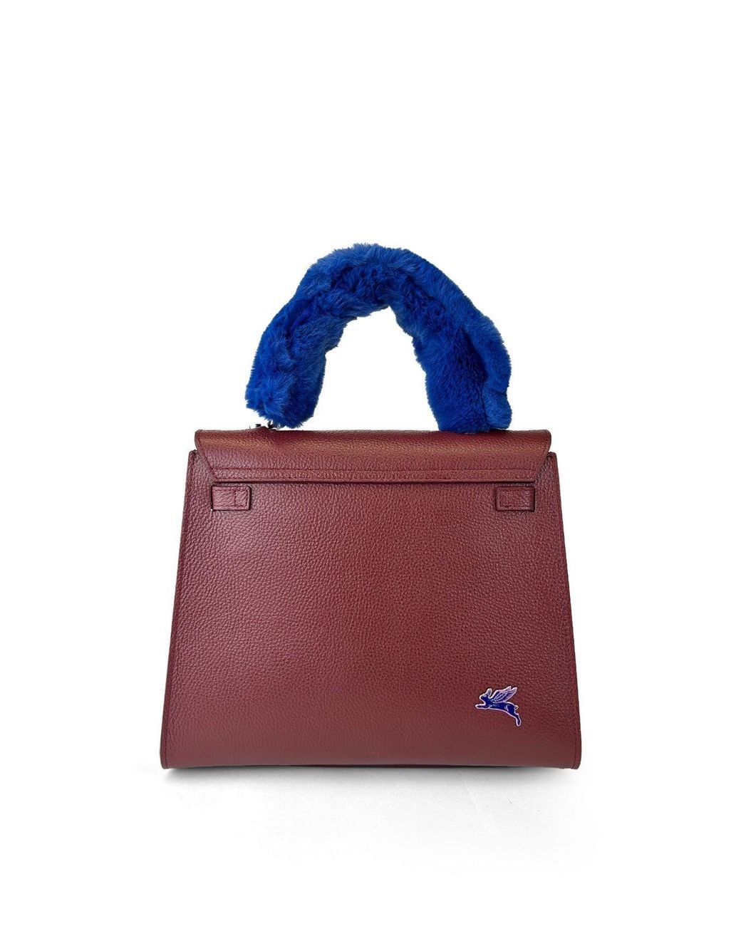 Maison Rubaiyat Blue Lulu Hand-Painted Leather Top Handle Bag – Kitty Noir