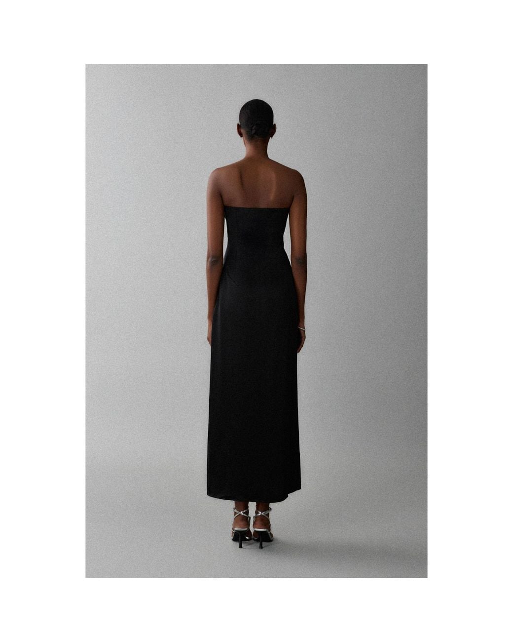 Aisl Black Strapless Fold Bodice Maxi –