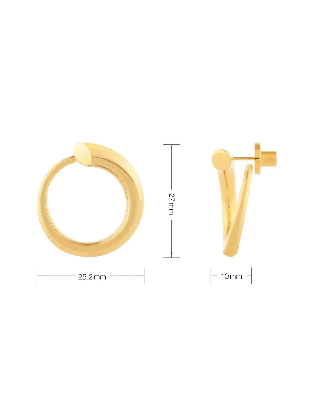 Meulien Metallic Graduated Hoop Earrings