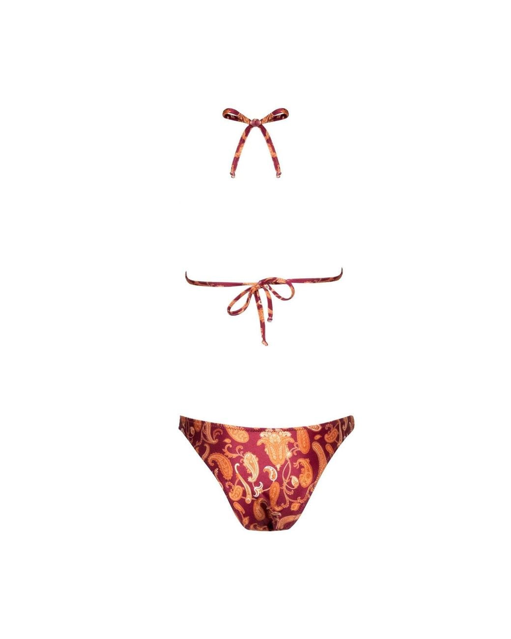 Forever Young the label Red Neutrals Bordeaux Paisley Bikini Set