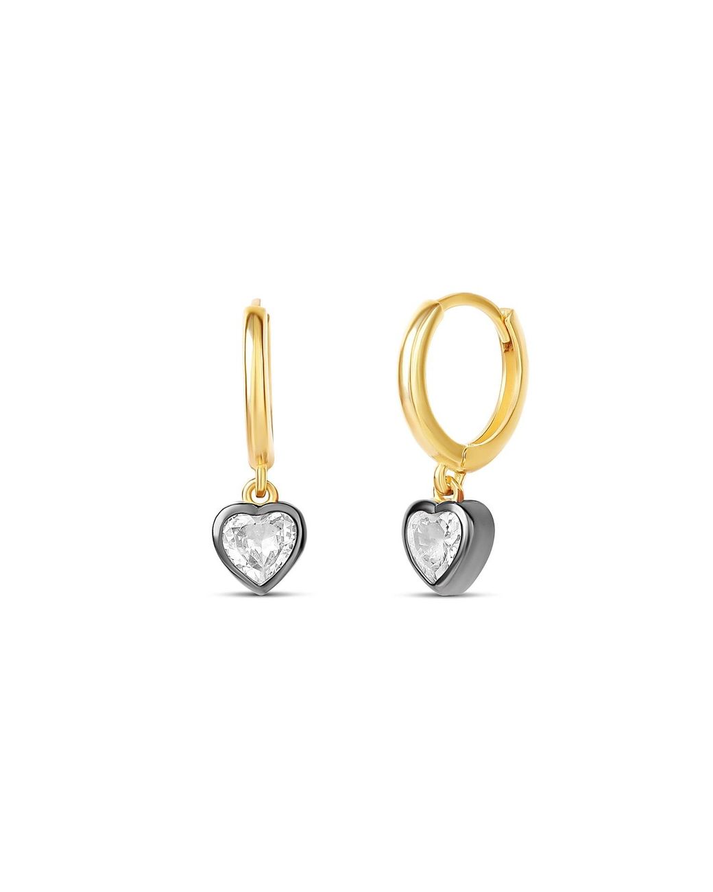 SHYMI Metallic Prong-Set Rhodium Drop Earrings