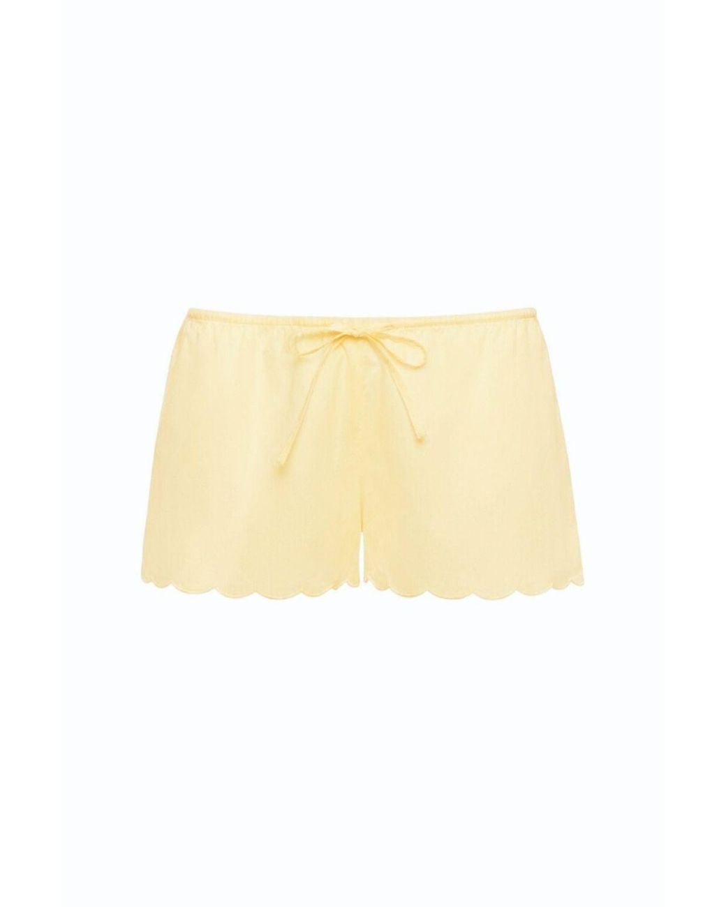 Montce Natural Sunshine Scalloped Low-Rise Drawstring Short