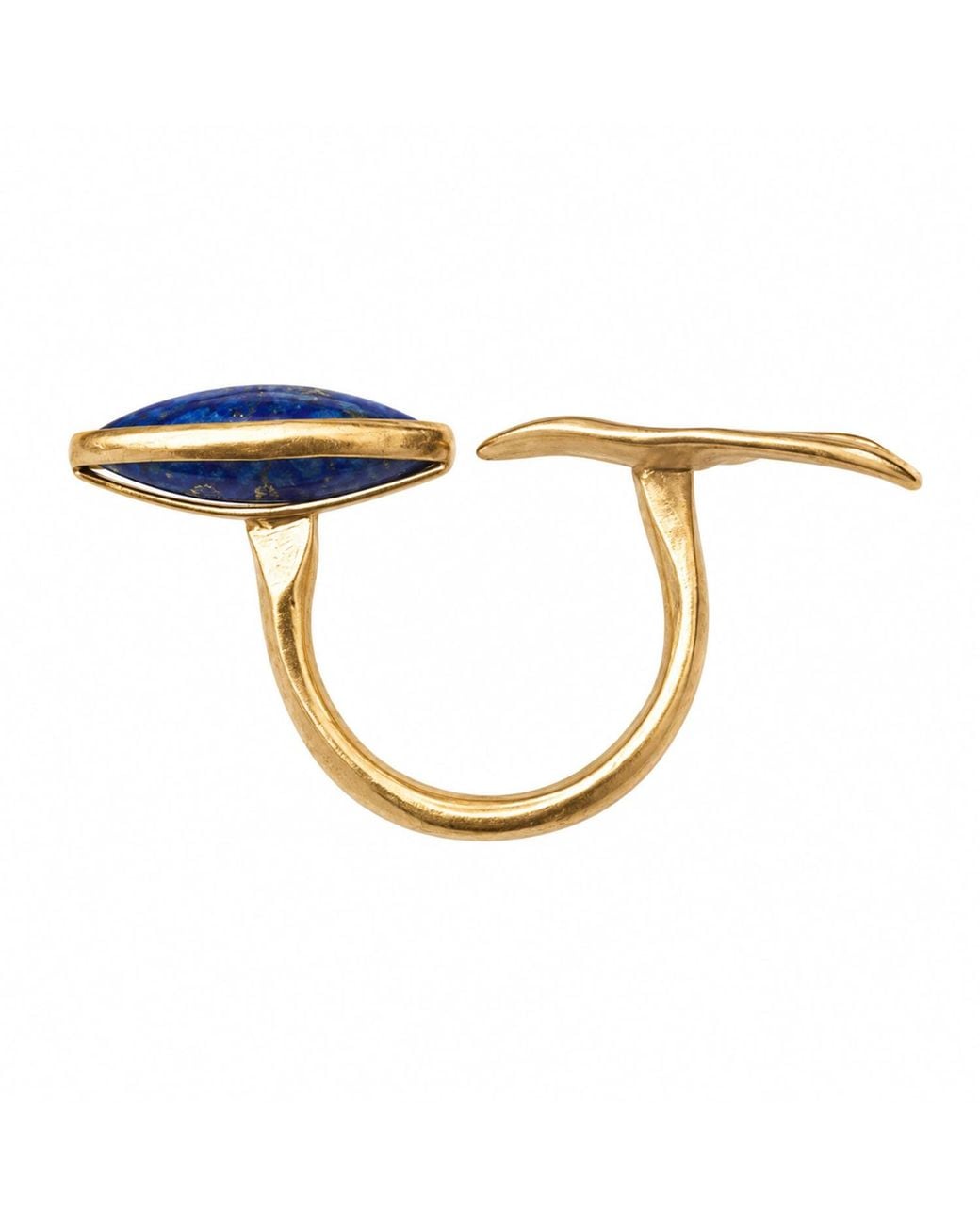Rare Matters Jewelry Metallic Faceted Lapis Lazuli Statement Ring-Plated Open Band Ring