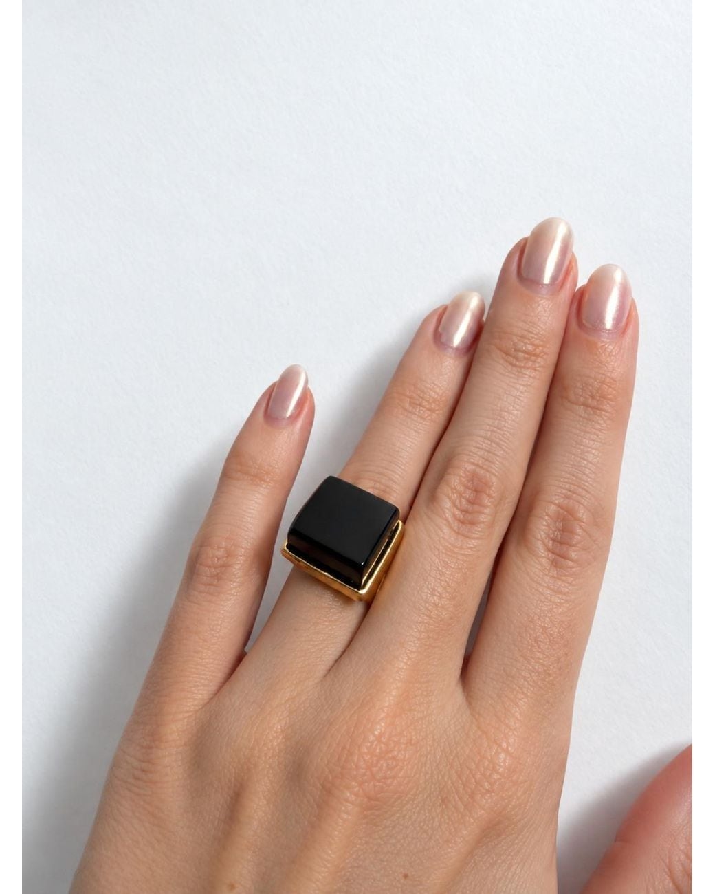 Smart Glass Jewelry Black Recycled Noir Gloss Ring