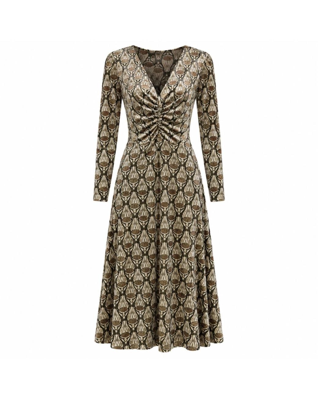 Traffic People Natural Celestial Nights Print Long Sleeve Harper Midi Dress