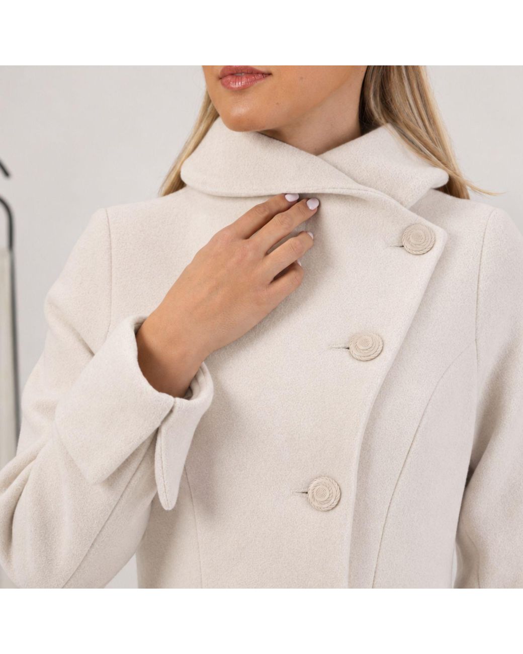 Nikka Place Natural Flared Wool Winter Coat With Buttons