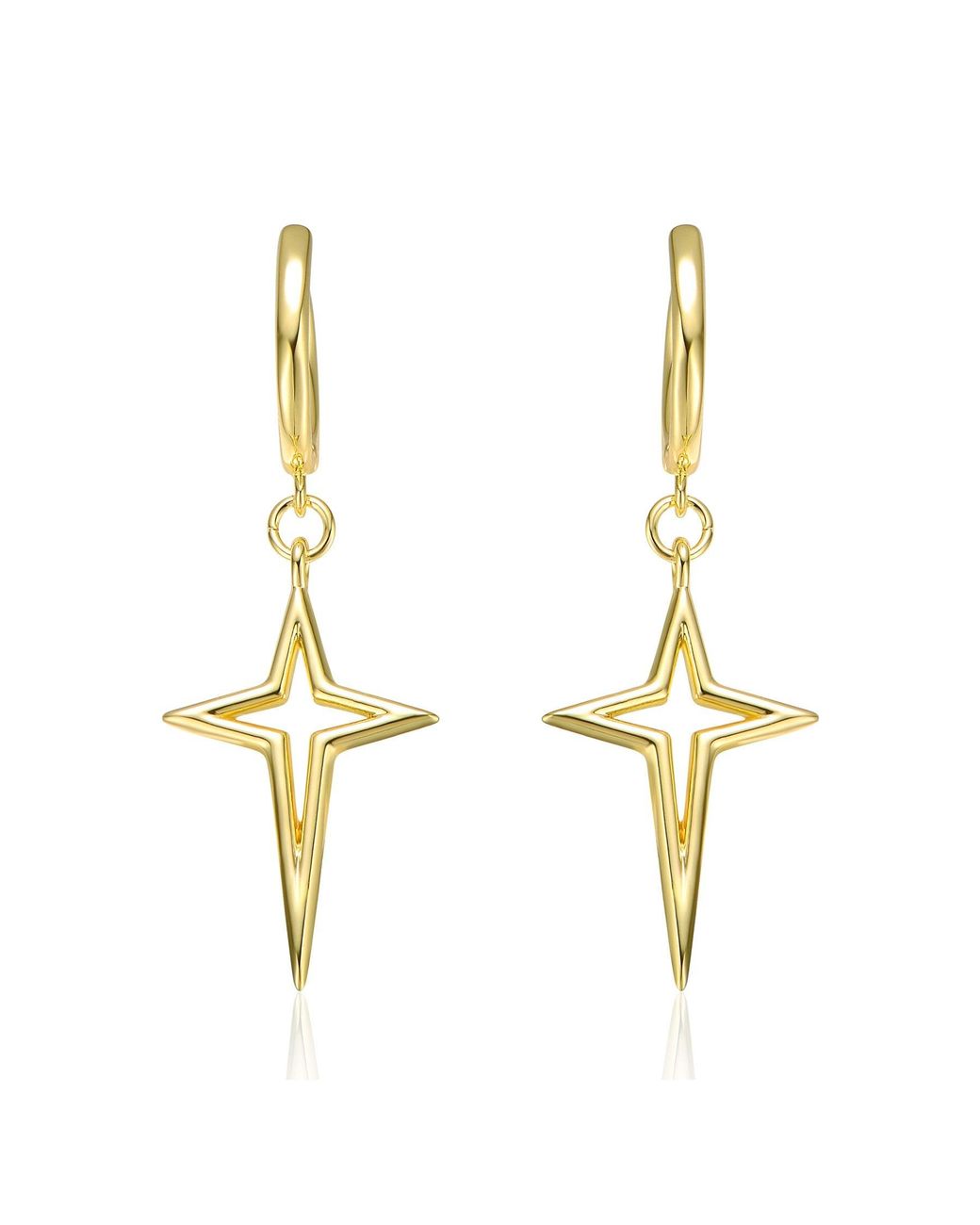 Genevive Jewelry Metallic Rachel Glauber Plated Star Dangle Earrings