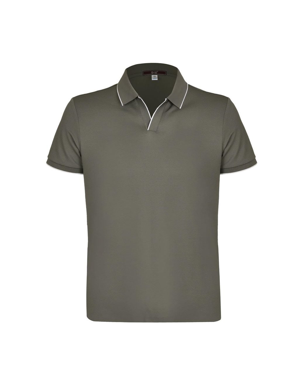 DAVID WEJ Green Marco V-Neck Polo Shirt for men
