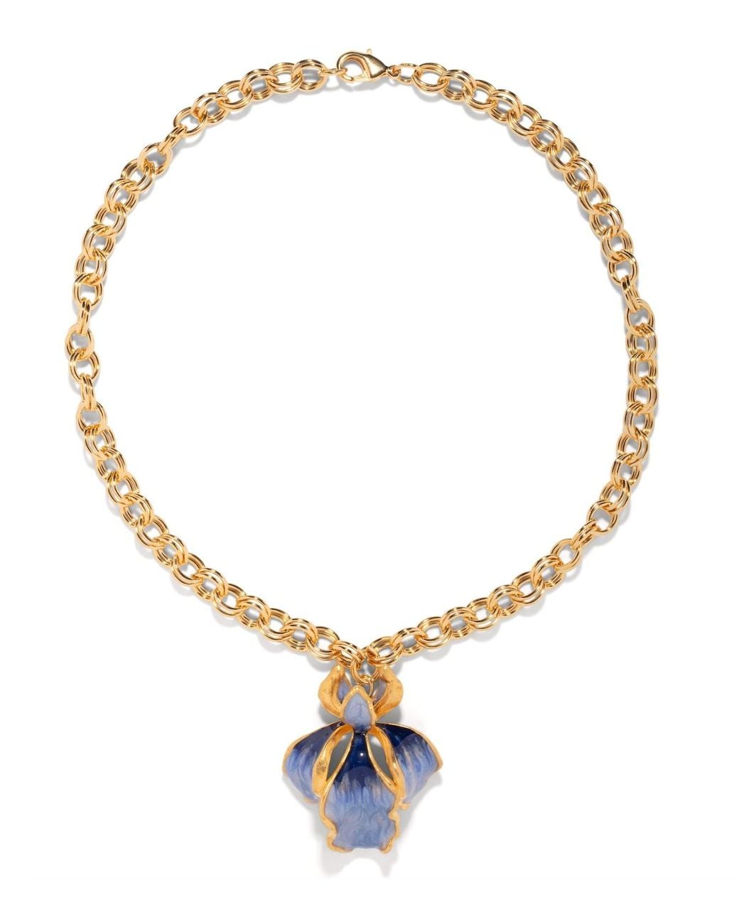 The Pink Reef Metallic Single Sculpted Iris Necklace