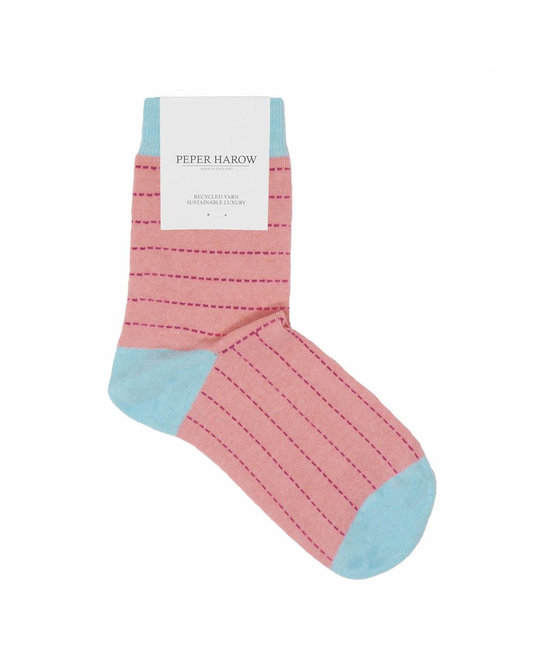 Peper Harow - Made in England Pink Dash Socks