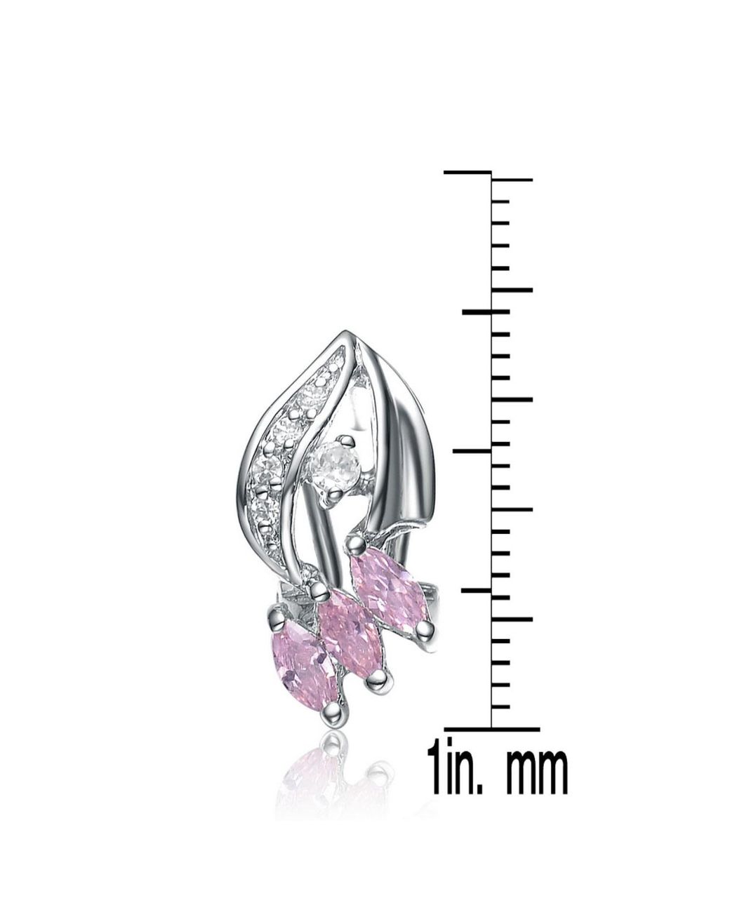 Genevive Jewelry Metallic Sterling Cubic Zirconia Earrings