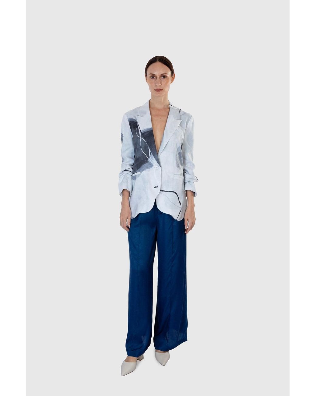 Shinaraa Blue Oversized Suit Jacket