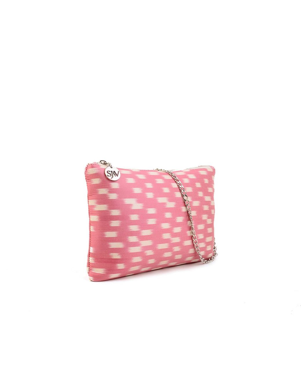 SJW BAGS LONDON Pink Aquila Ikat Clutch Bag