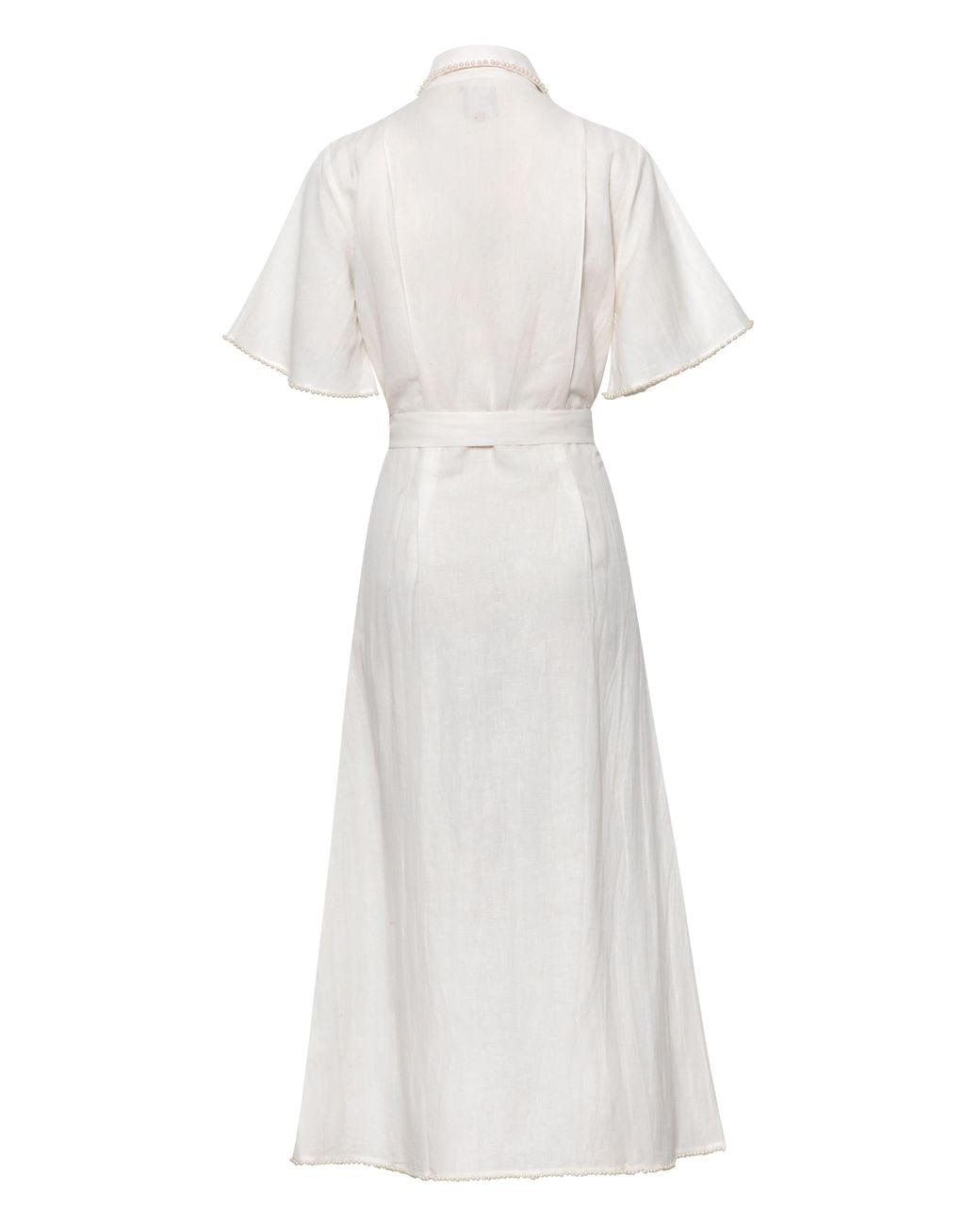 Carolina Benoit White Cafe Au Lait Pearled Dress