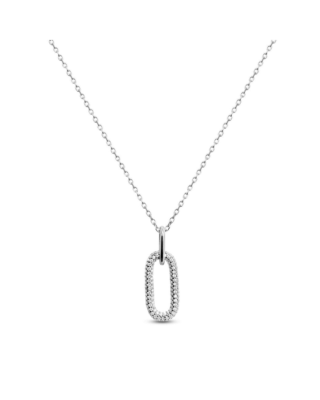Clemence Wren Metallic Oval Gemstone Pendant Necklace