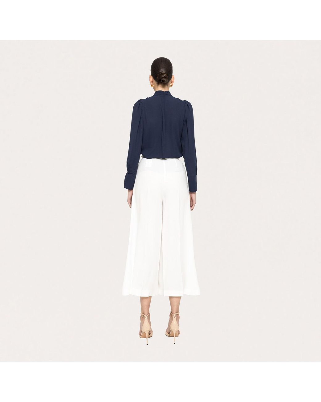 Nissa White High-Waisted Culottes