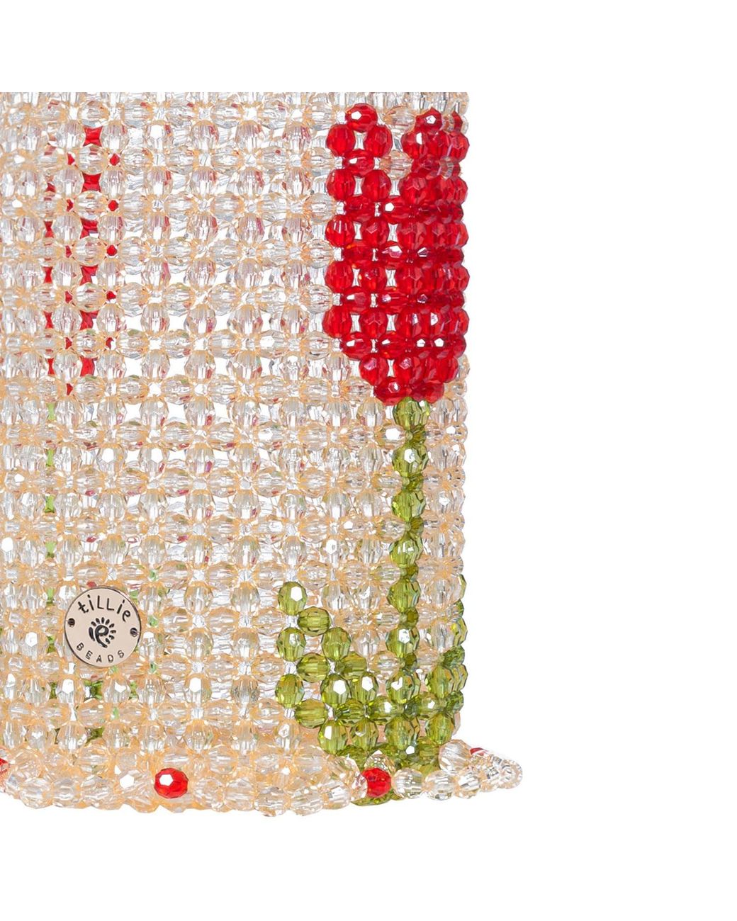 Tillie Beads Red Champagne Bloom Tulip Bucket Bead Bag