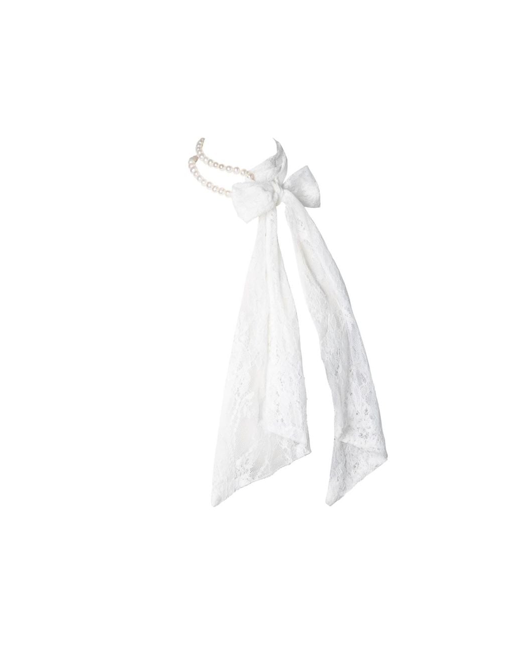 A'miss White Audrey Scarf Necklace
