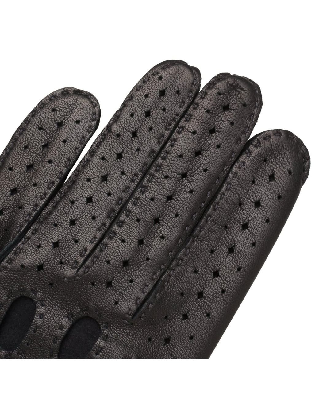 1861 Glove Manufactory Black Hamerli Philippe Driving Gloves for men