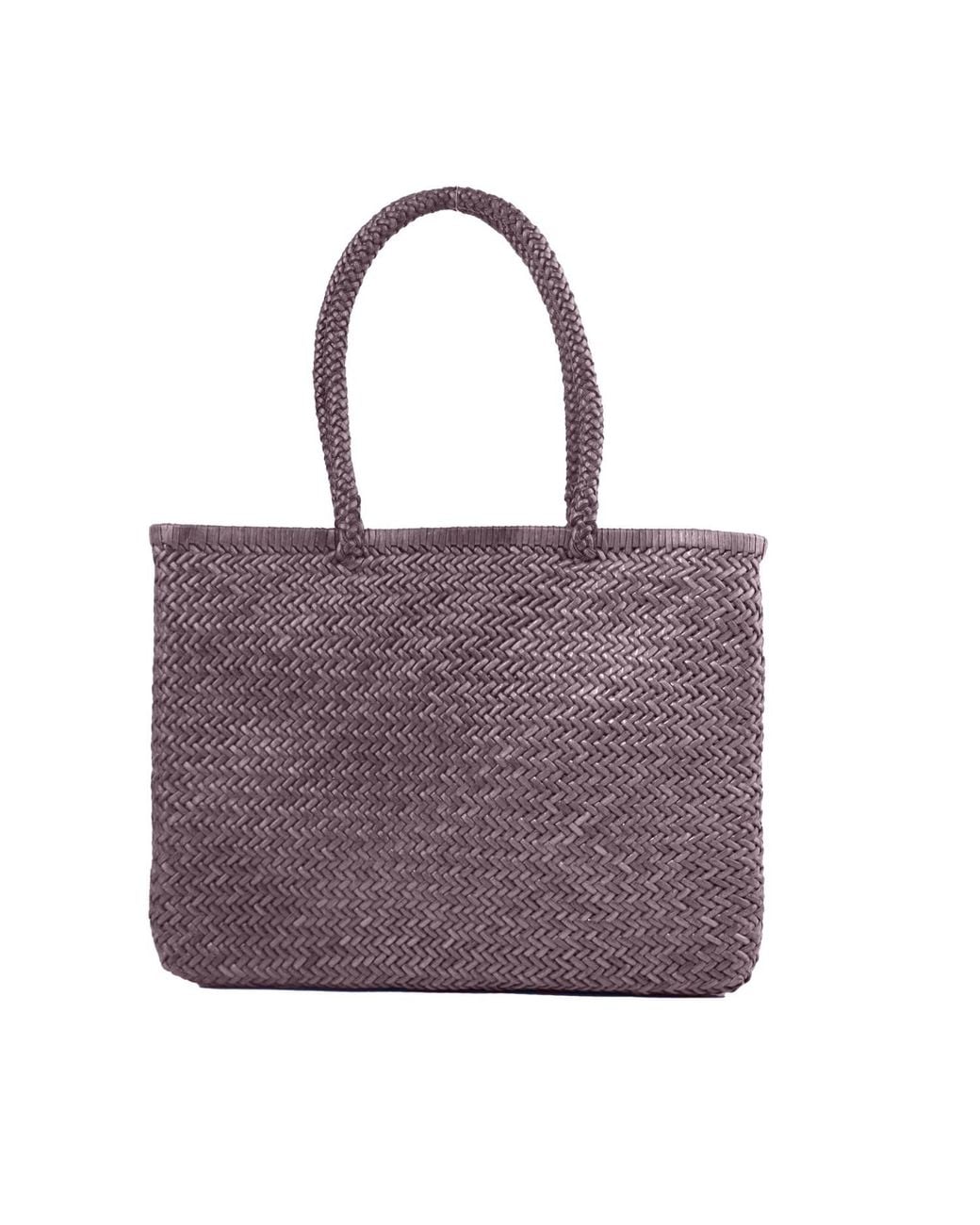 godi. Purple The Buna Handwoven Leather Tote Bag