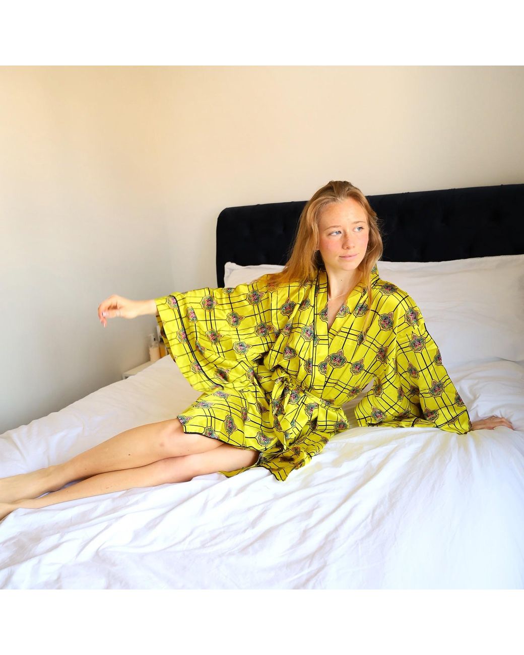 Emma Wallace Yellow Chaa Dressing Gown
