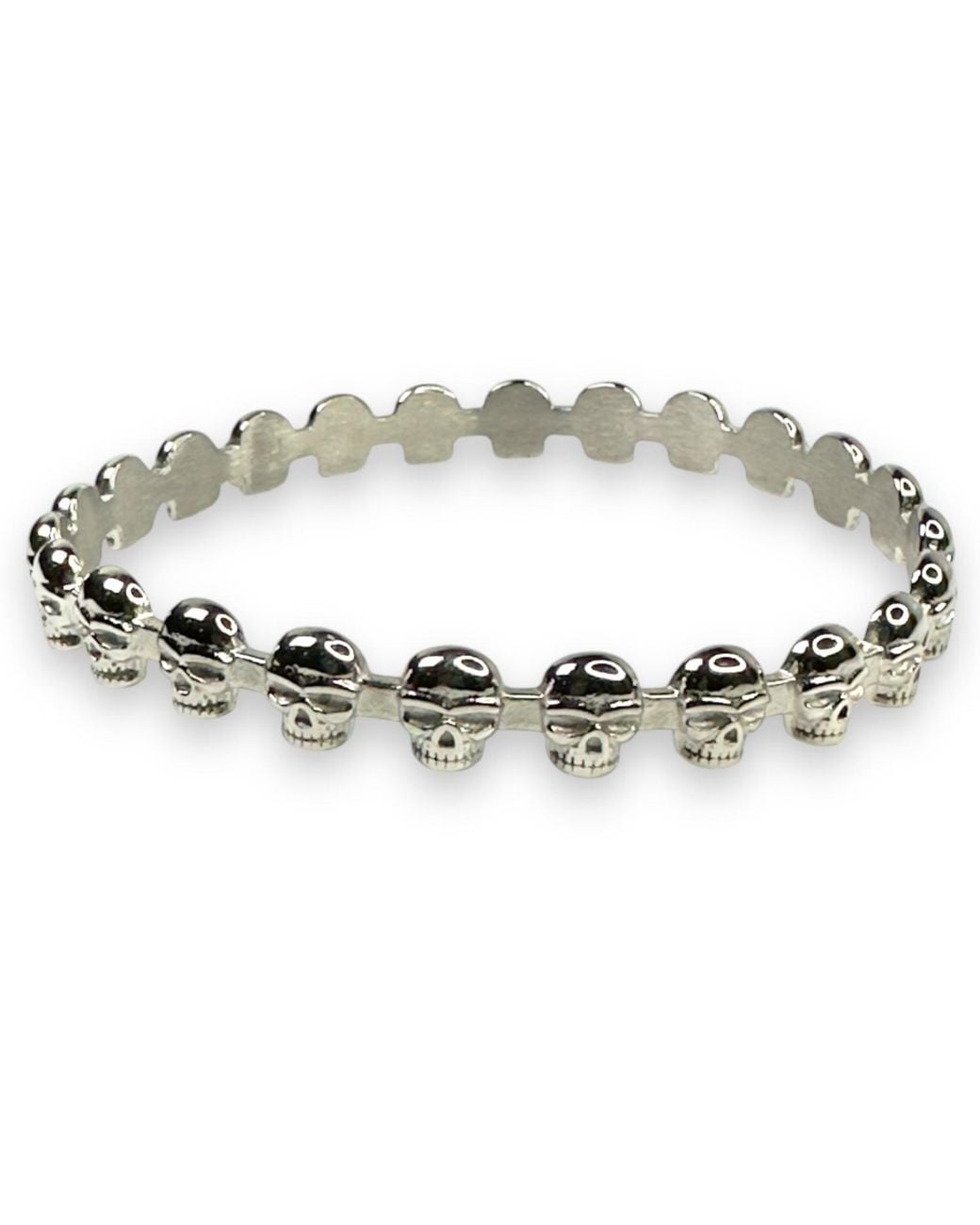 Jagged Halo Jewelry Metallic Eternity Skull Bangle