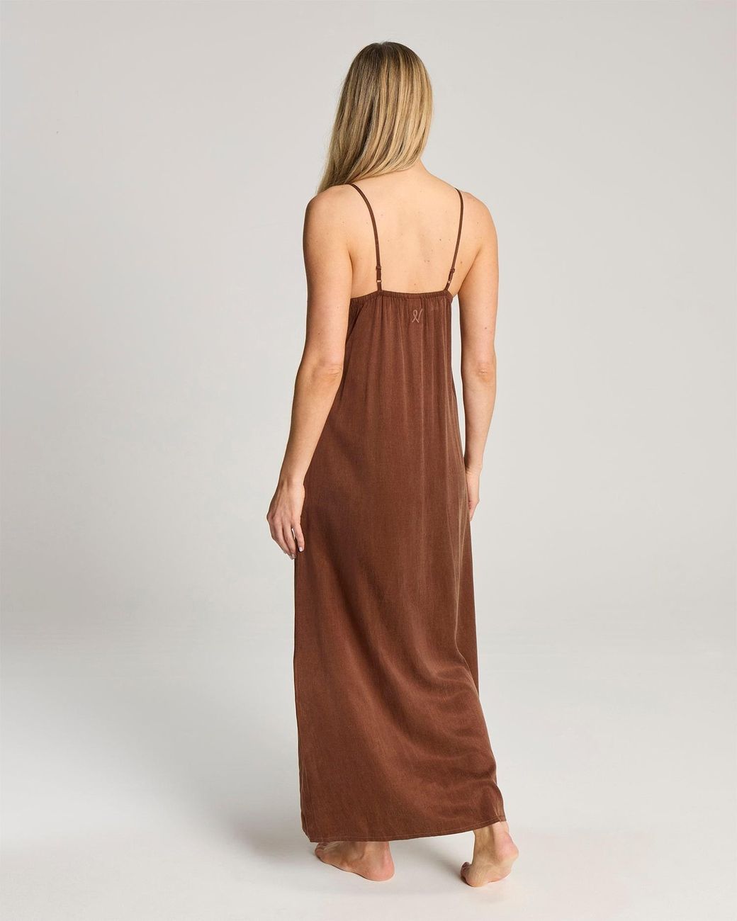 Nudea Brown Eco-Luxe Maxi Slip Dress