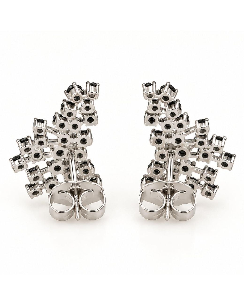 Artisan Black 14K Diamond Cluster Statement Stud Earrings