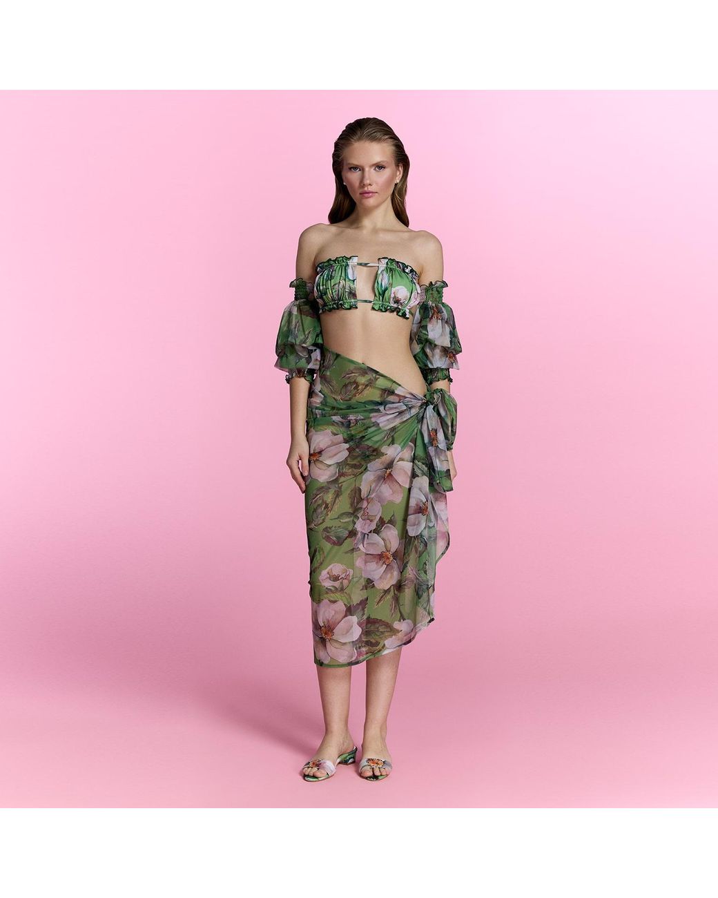 Nur Karaata Green Sheer Escape Pareo