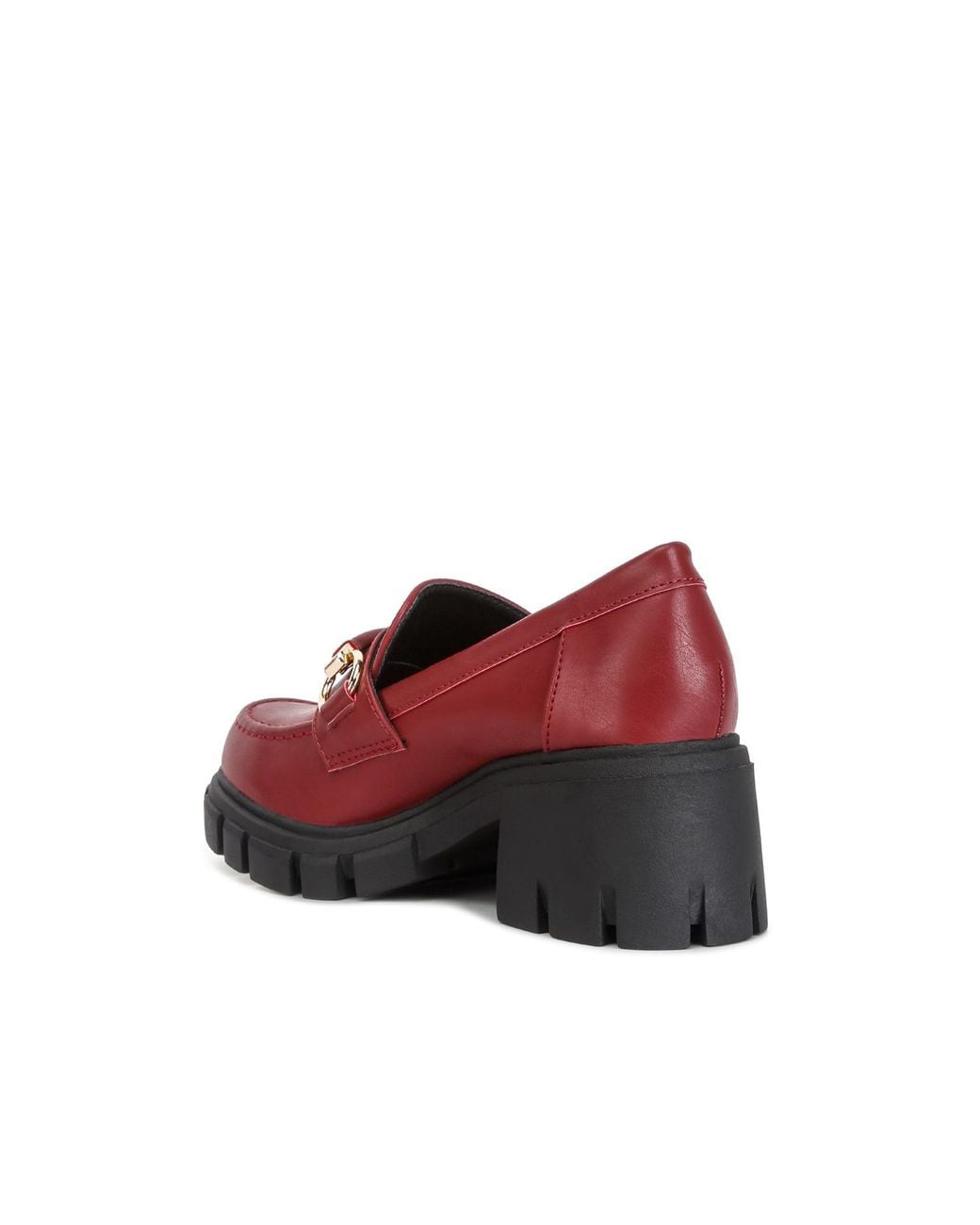 Rag & Co Red Evangeline Chunky Platform Loafers