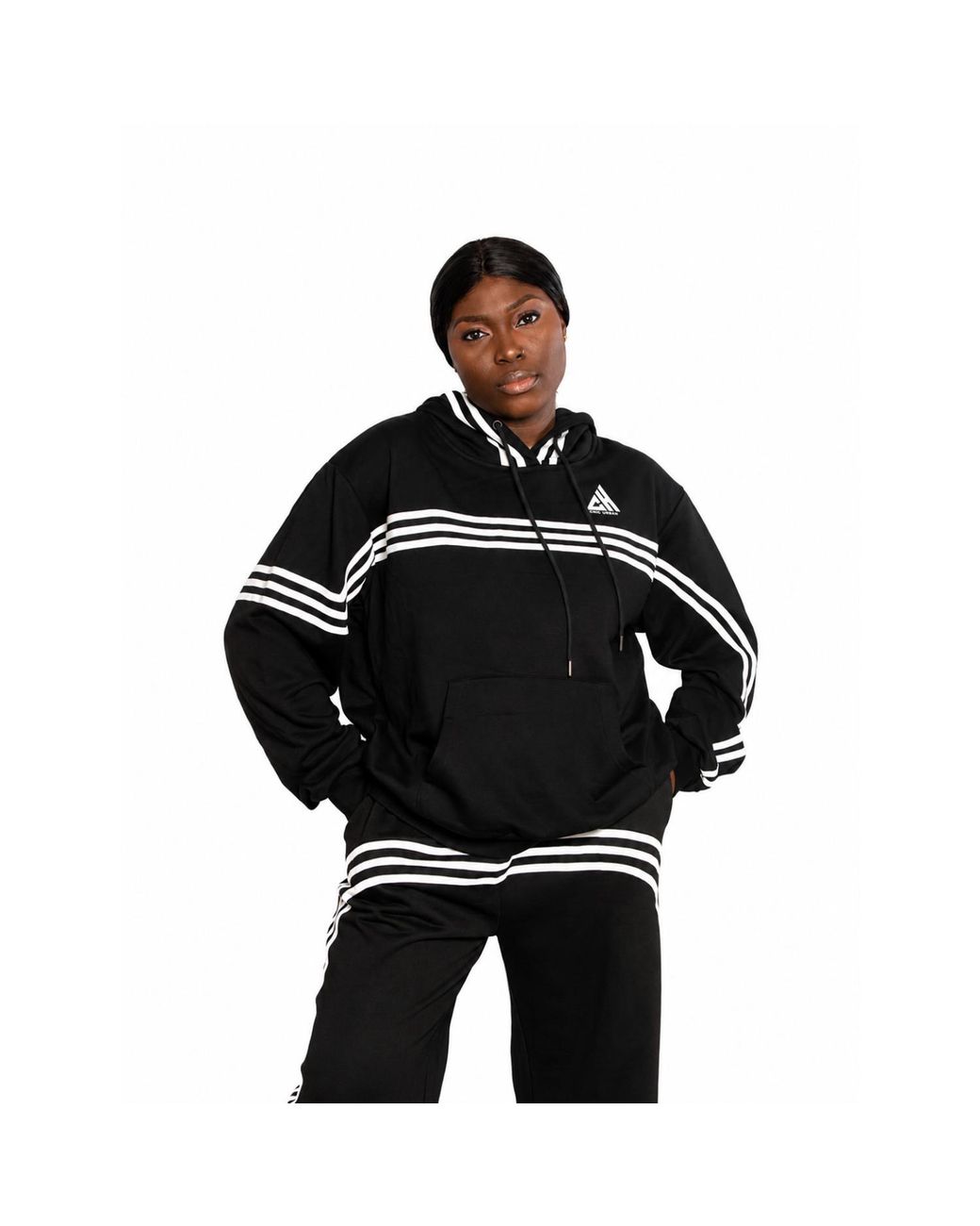 Chic Urban Black Urban Velocity Stripe Hoodie for men