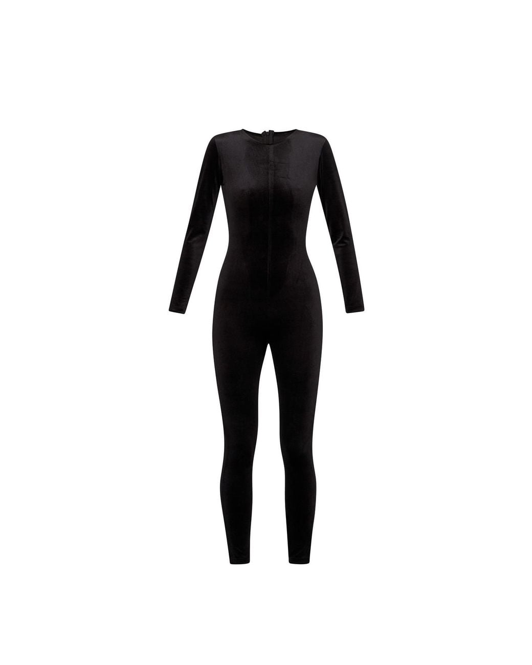 LIA ARAM Black Long-Sleeved Velvet Jumpsuit