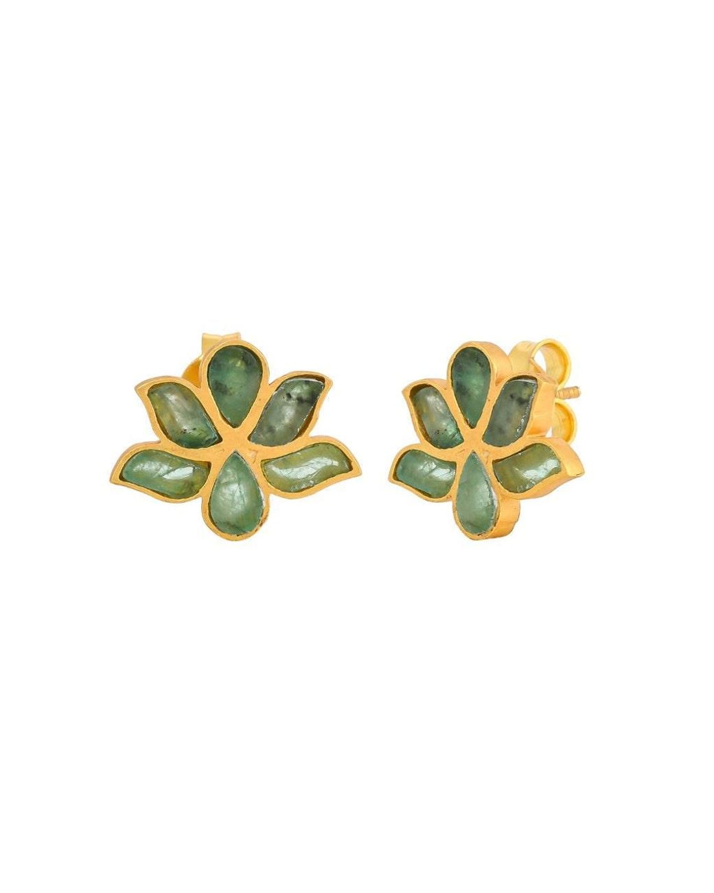Opium Jewels Green Water Lotus Studs