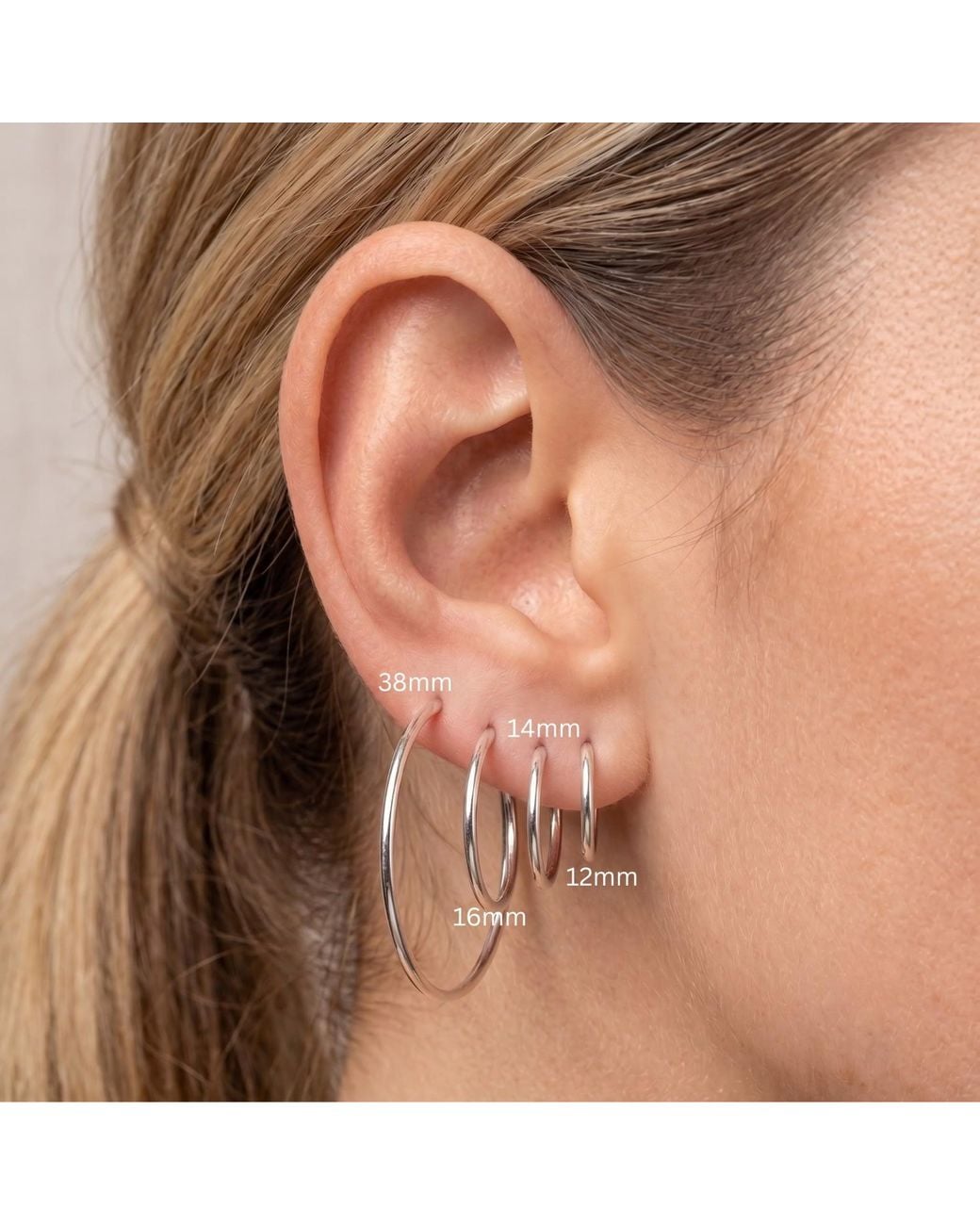 Spero London White Sterling Essential Hoop Earrings Set