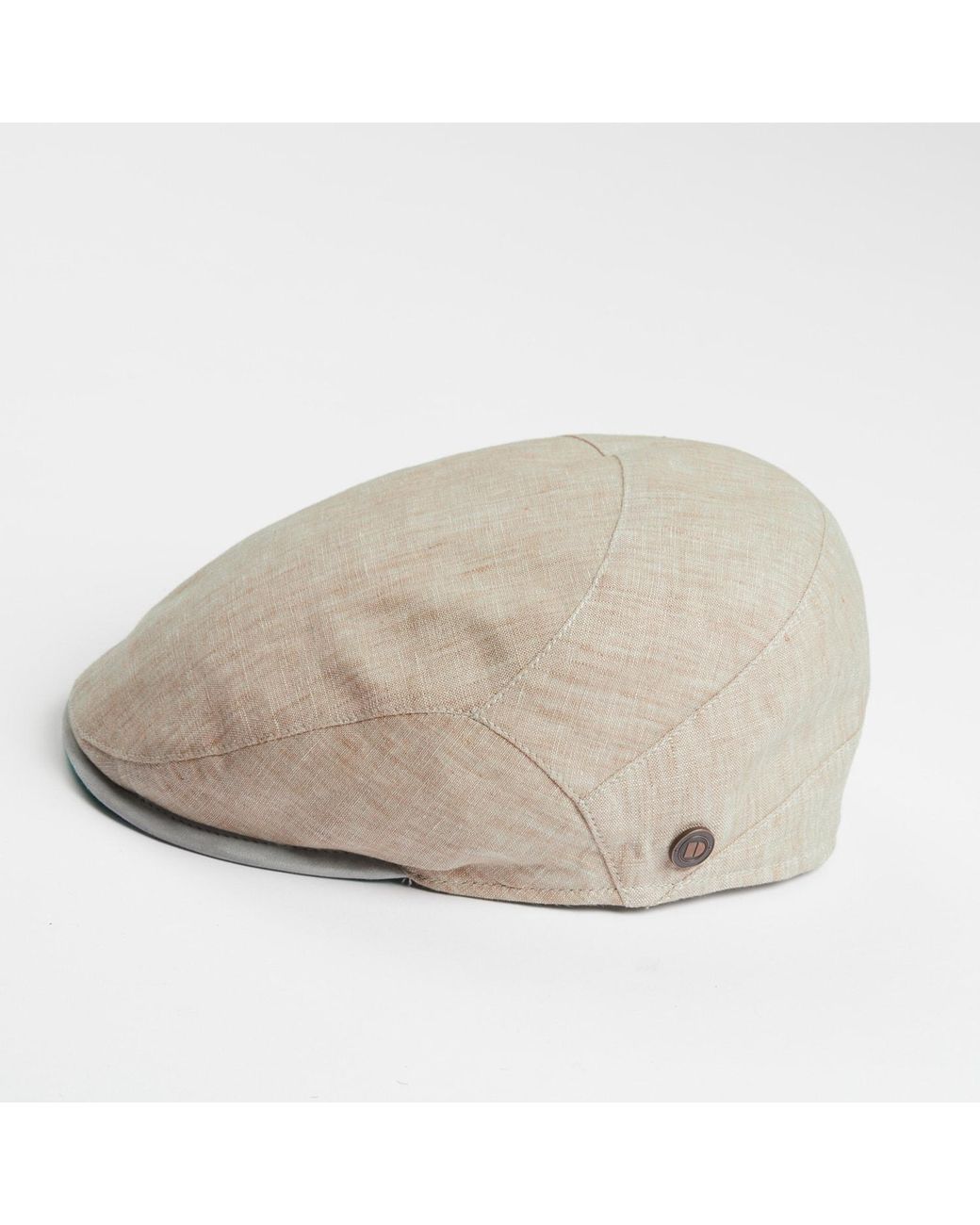Dasmarca Hats Multicolor Neutrals Dasmarca Logan Linen Fitted Summer Cap With Leather Peak for men