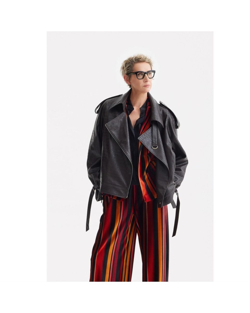 Julia Allert Red Retro Wide-Leg Trousers