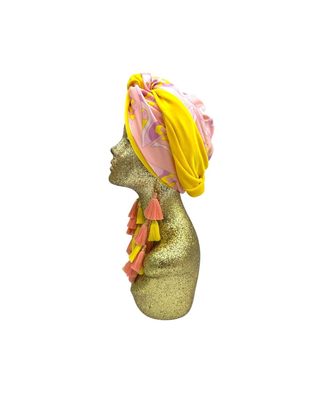 Julia Clancey Yellow Limon Martini Sunshine Chacha Reversible Turban