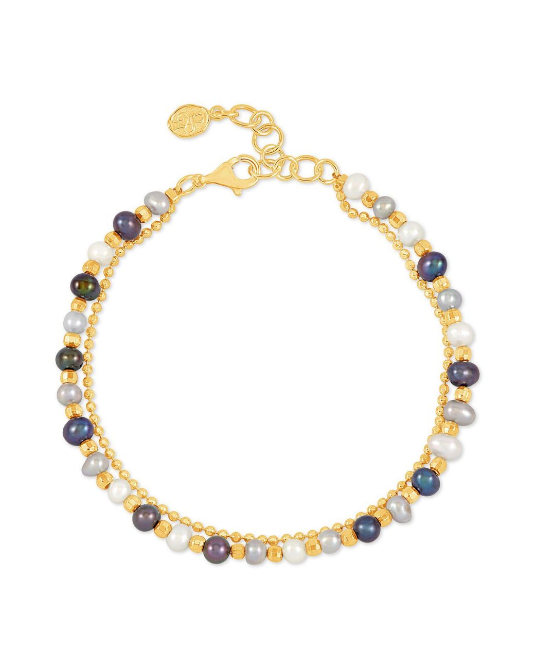 Dower & Hall Metallic Mixed Freshwater Luna Pearl Bracelet