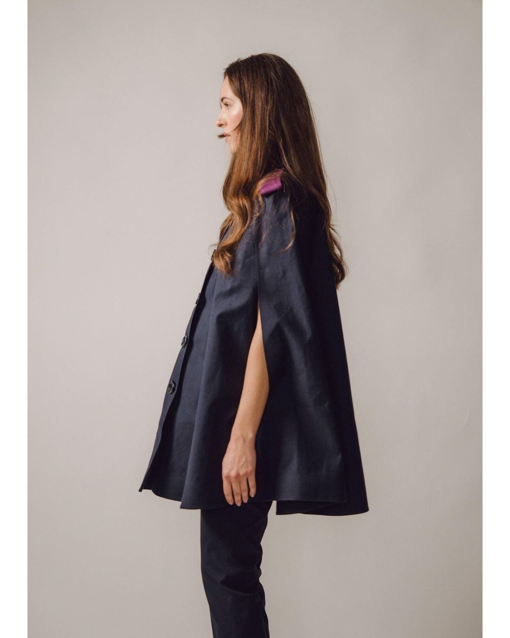 BEIRA Blue Nadia Waterproof Cape With Contrast