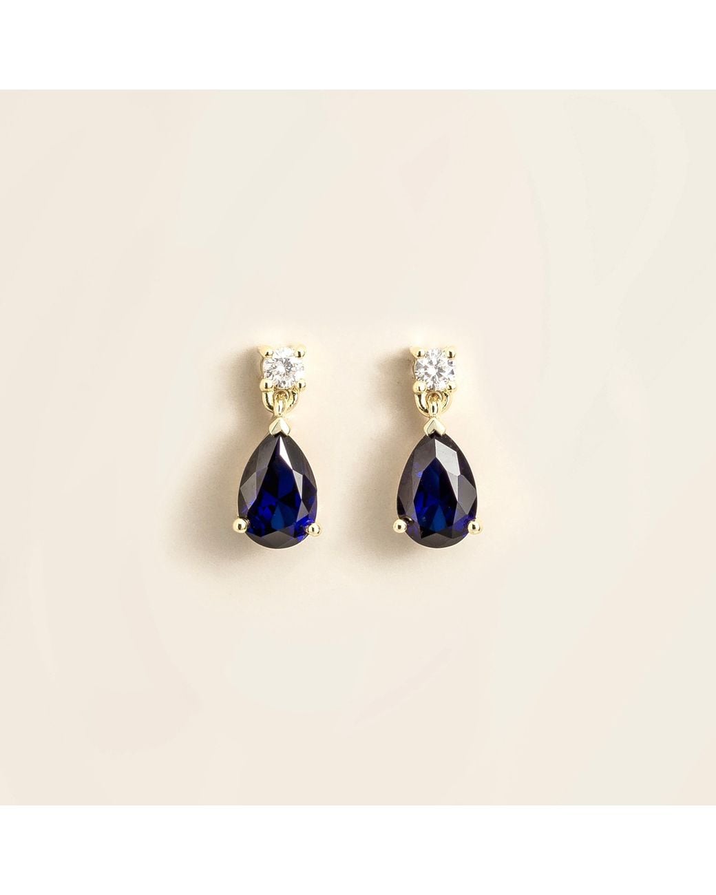 Juvetti Blue Pisa Sapphire & Diamond Pear Drop Earrings