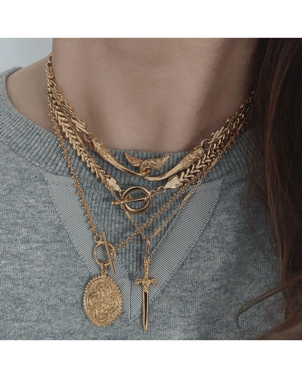 IN CAUDA VENENUM Metallic Andromaque Necklace