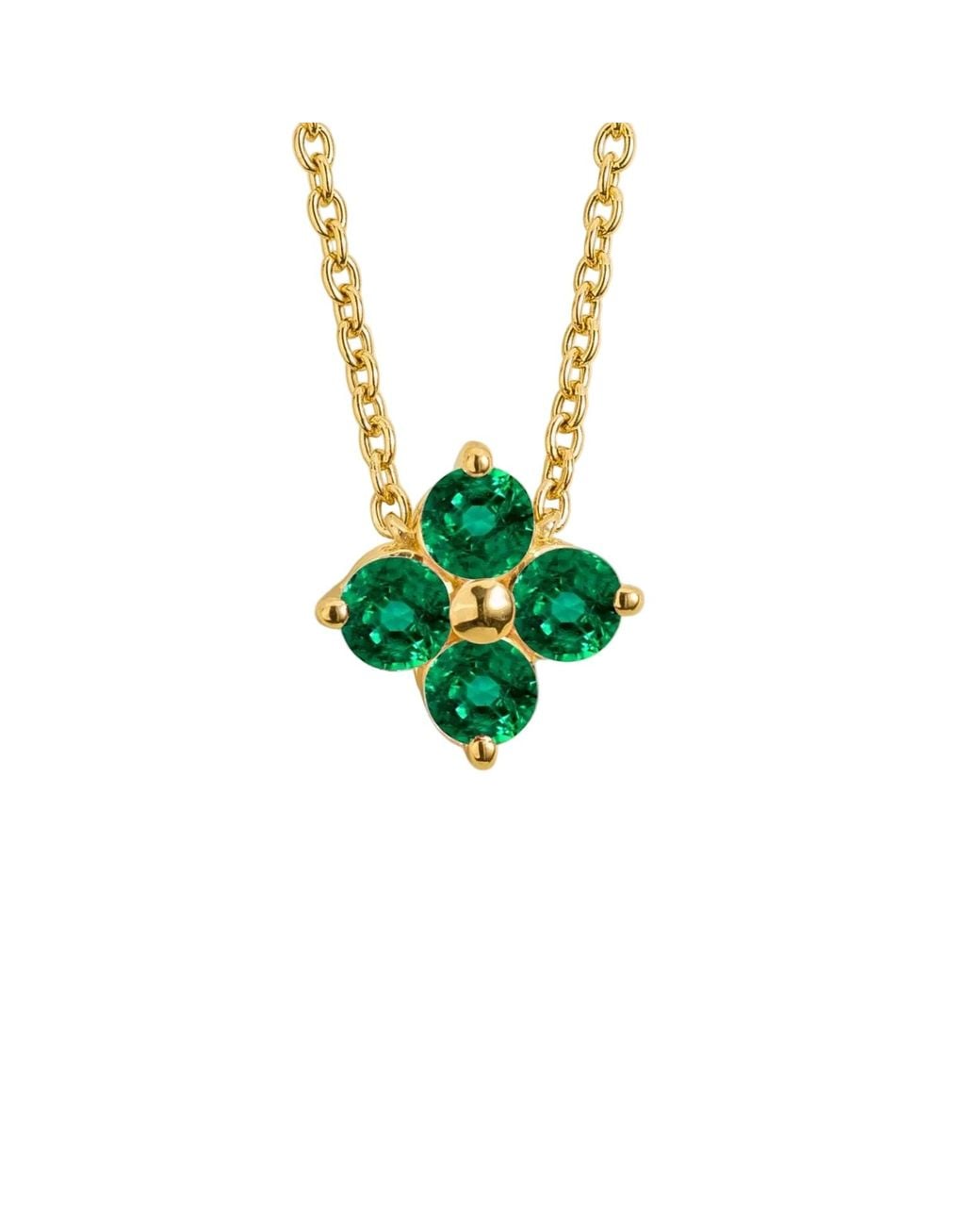 Juvetti Green Clover Emerald Necklace