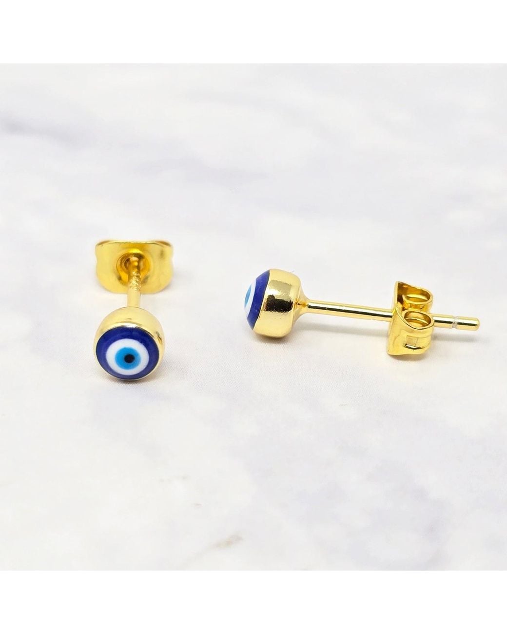 Sophelia Blue Turkish Evil Eye Nazar Protective Stud Earrings