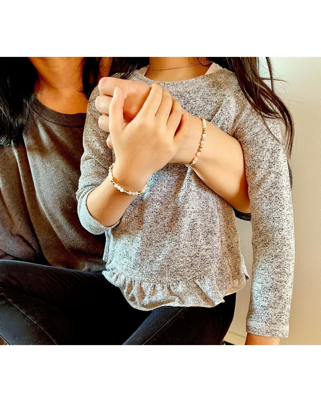 Olivia Le Metallic Morganite Golden Bead Bracelet