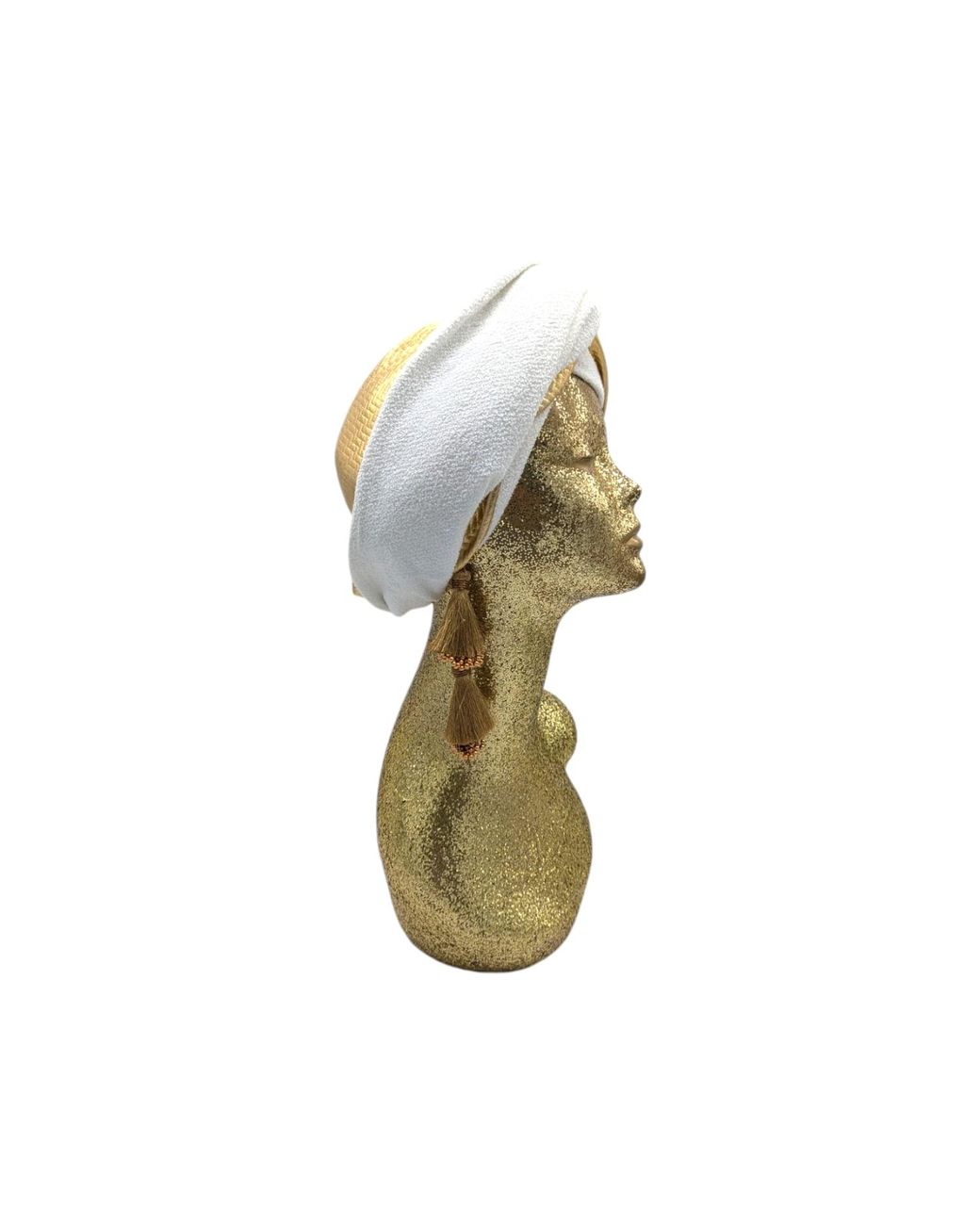 Julia Clancey Metallic Zia Ivory Terry Golden Mini Dorado Turban