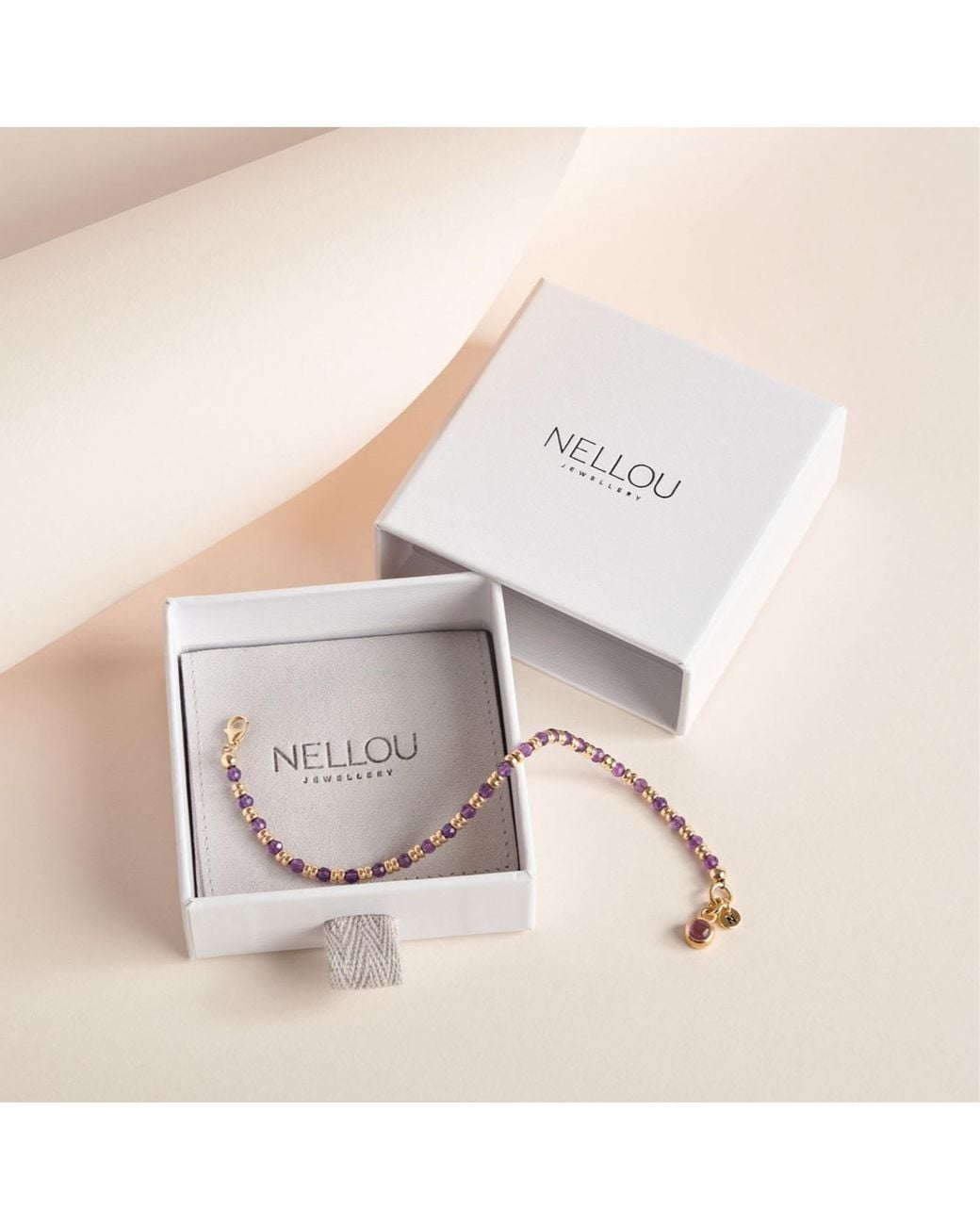 Nellou Jewellery Metallic Gem Bracelet October Birthstone Opal Plated Sterling