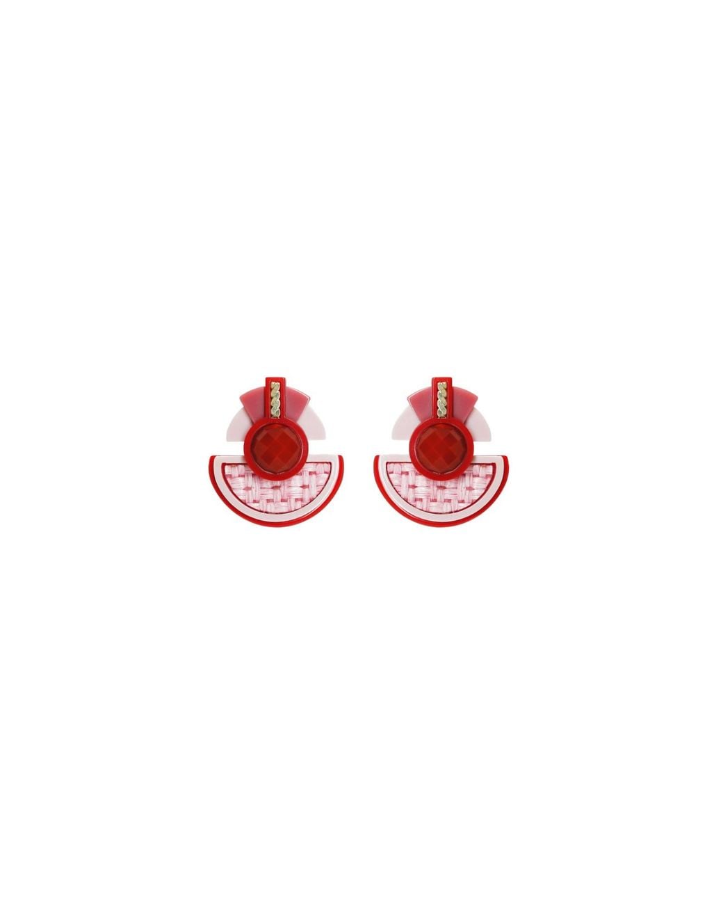 Gissa Bicalho Red Acrylic Handmade Earring Jaci