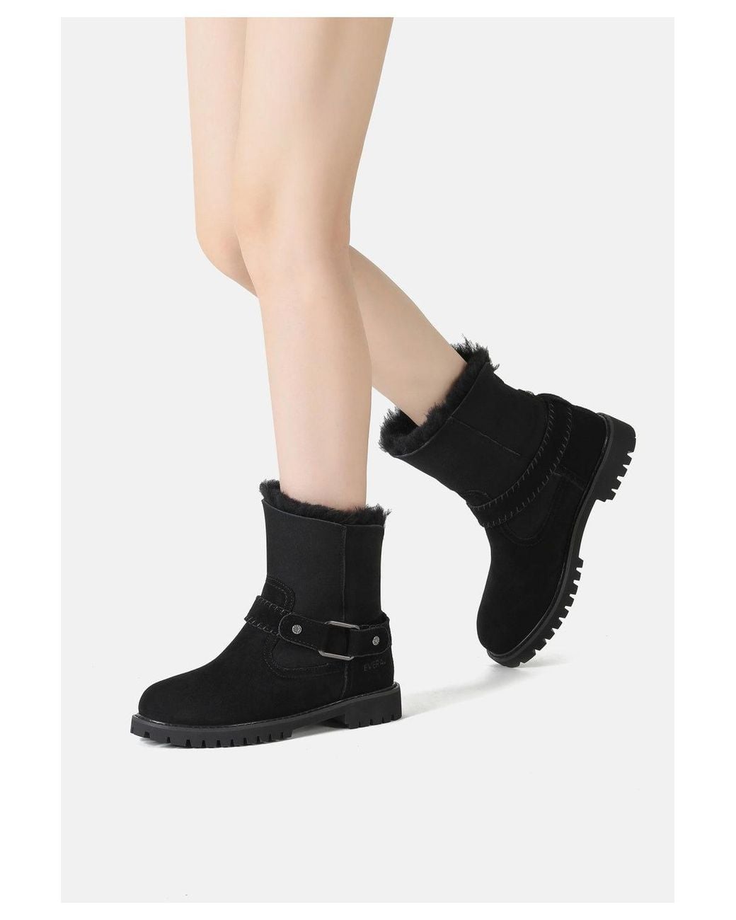 EverAu Australia Black Pheasant Mid Calf Fashion Boots