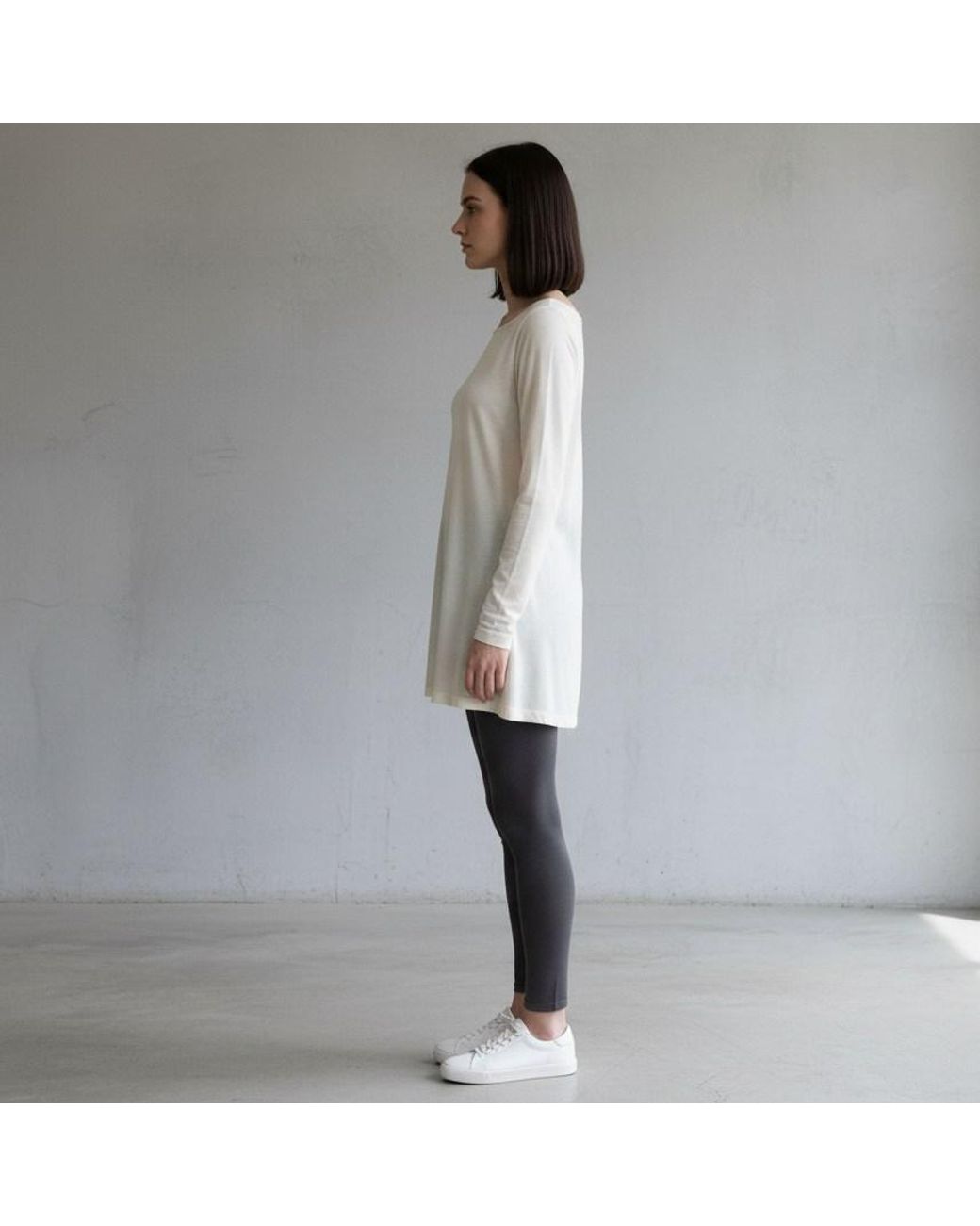 Conquista White Neutrals Cream Long-Sleeve Relaxed Fit Top